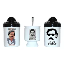 Set: Yerbera + Mate + Azucarera - Pablo Escobar