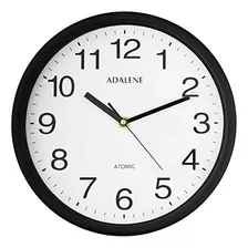 Adalene - Reloj De Pared Atómico Grande De 10 Pulgadas Con P