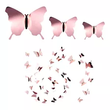  Sticker Decorativo 3d Para Pared Mariposa Espejo Pet Papel