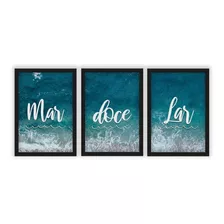 Kit 3 Quadros Decorativos Mar Doce Lar