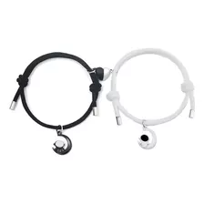 Pulseras Astronauta En La Luna Ying Yang Y Corazón Imantado 