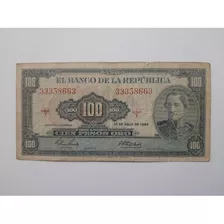 Billete De 100 Pesos Oro Del 20 De Julio De 1965