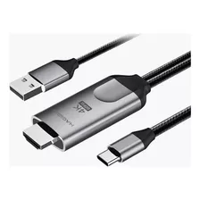 Cable Usb Tipo C A Hdmi Pd 4k/60hz 180cm De Aluminio Hagibis