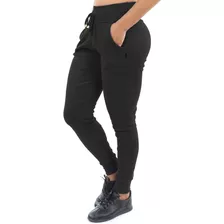 Kit 5 Calça Feminina Moletom Moda Cintura Alta Ribana 