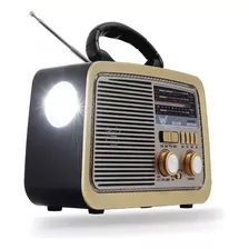 Rádio Retro Vintage Antigo Am Fm Mp3 Lanterna Recarregável