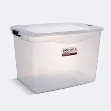 Caja Colombraro 9419dto Organizador Plastico Apilable Con Tapa 80lts Color Transparente