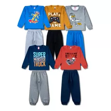 Kit 5 Conjunto Infantil Moletom Menino Roupa Atacado