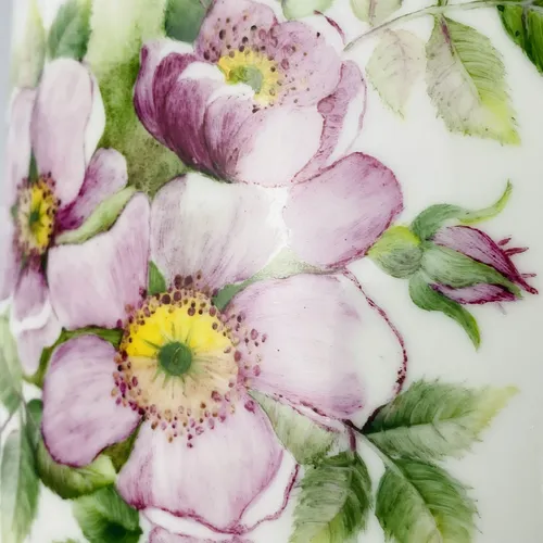 Porta Joias Vintage Floral Pintado À Mão Pegador Em Bronze Branco 5