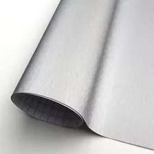 Papel Adherible Metalico Plata Cepillado Premium 40*200cm