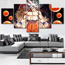 Quadro Drgon Ball Z Arte Moderna Super Instinto 5 Peçass