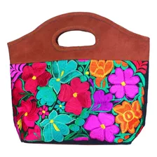 Bolso De Mano Patish Bordado Mujer Gamuza 2 Piezas