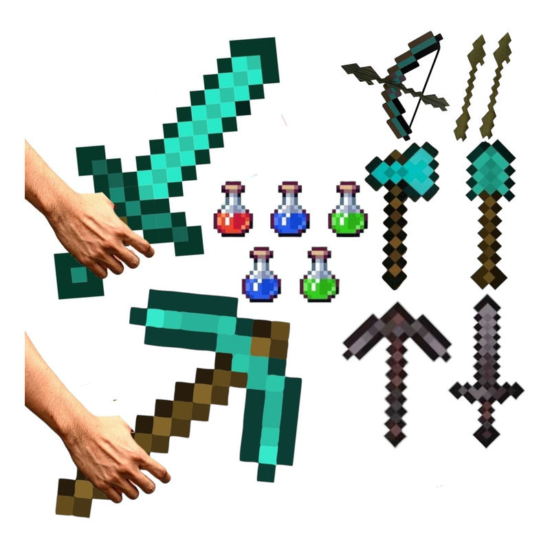 Kit Básico Minecraft (espada/picareta/machado)