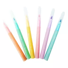Canetas Hidrocor 6 Pçs Coloridas Brush Lettering Cor Pastel