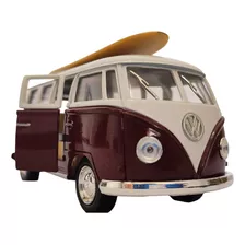 Kombi Miniatura De Ferro Com Prancha Volkswagen Escala 1:32 Cor Marrom