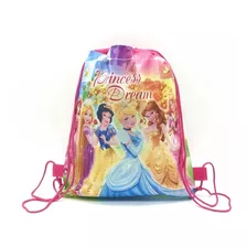 Bolsa Con Cordón Tipo Mochila Infantil Plastillera Princesa