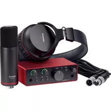 Focusrite Scarlett Solo Studio 4ta Gen - Pack Completo Color Rojo