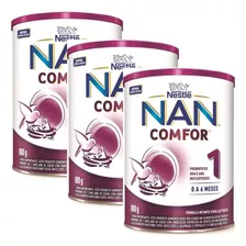 Kit Com 3 Fórmula Infantil Nestlé Nan Comfor 1 Lata 800g