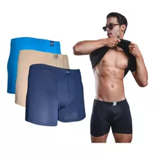 Kit Com 3 Cuecas Boxer Masculina Adulto Box Cores Sortidas