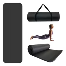 Tapete Yoga Ejercicio Gimnasia Colchoneta Mat 15mm Color Negro