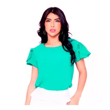 Blusa Feminina Megan Tecido Duna Com Manga Princesa