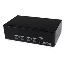 **** 4 Puerto Dual Dvi Kvm Usb Con Audio Y Usb 2.0 Hub (sv43