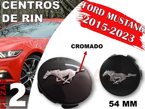 Par De Centros De Rin Mustang 2015-2023 54 Mm Originales Foto 2