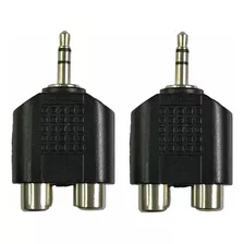 2 Unds T Adaptador Audio Divisor 1 Plug 3.5mm A 2 Rca Hembra