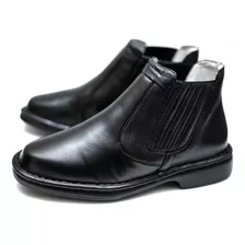 Bota Botina Conforto Anti Stress Couro Oliveira Original