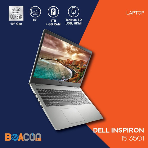 Laptop Dell Inspiron 3501 I3 10ma 4gb 1tb Hdd 15.6'' Hd W10h