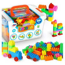 Brinquedo Blocos De Montar Educativo Infantil 48 Pçs Maleta