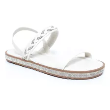 Rasteira Moleca Flat Com Strass Feminina - Conforto