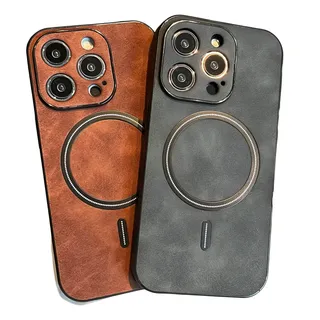 Funda de cuero MagSafe para iPhone 12, 13, 14, 15 y 16