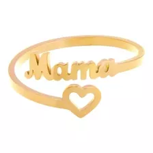 Anillo Mamá Día Madre Baño Oro 18kt Adaptable Toda Talla