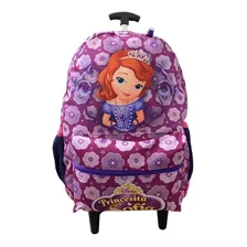 Mochila Princesa Sofia Infantil Bolsa Escolar Rodinha Menina