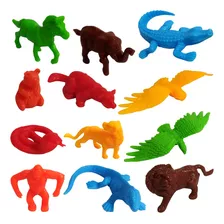 Kit Animais De Brinquedo Mini Selvagem Safari Leão Aguia