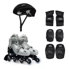 Kit Roller Infantil Cinza Tamanho Médio 34 A 37 Mor 40600104