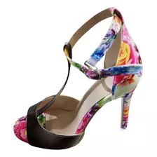 Sandálias Femininas Florais Peep Toe, Sapatos De Salto Alto,