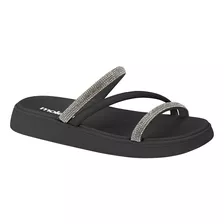 Sandália Papete Chinelo Birken Feminina Moleca Tira Strass 