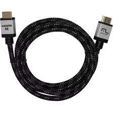 Cabo Hdmi Multilaser Wi295 2.0 Nylon 4k 1,8m Preto