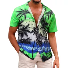 Camisa De Playa Hawaiana De Manga Corta Para Hombre 4k Estam