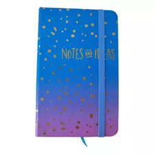 Cuaderno Libreta Anotador Con Diseño /elastico A6-14x10cm, Color Celeste