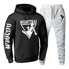 Conjunto Moletom Abrigo Luta Blusão + Calça Muay Thai Mod 3!