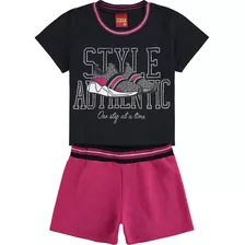 Conjunto Infantil Feminino Curto Preto Style - Kyly