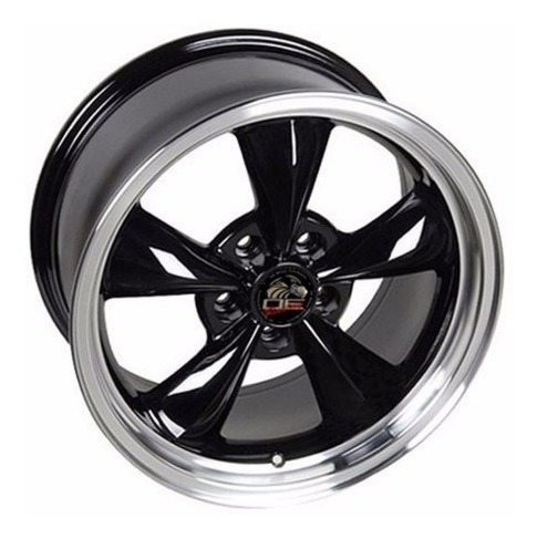 Juego De 4 Rines Bullit Negros 17x8 Para Ford Mustang 94 04 Foto 3