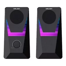 Parlante Gamer Halion Usb Con Luces Rgb Para Computadora 