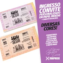 Ingresso Convite Personalizado P&b Festa Evento. 750 Unids