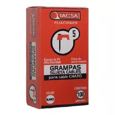 Grampas N°5 Tacsa Para Cable Chato Caja X 100 Uds