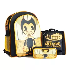 Mochila Costas Bendy Jogo Lancheira Estojo 