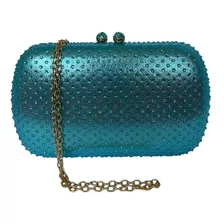 Bolsa De Festa Clutch Azul Pedraria Bolsa Feminina