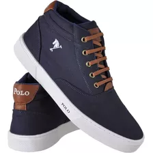 Bota Sapatenis Lona 100% Algodao Marinho Polo Joy Tenis